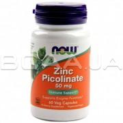 Now Foods, Zinc (цинк) Picolinate 50 mg 60 Veg Capsules