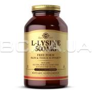 Solgar, L-Lysine 500 mg, 250 Vegetable Capsules